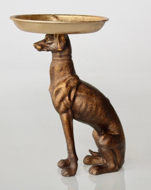 Dog With Gold Tray